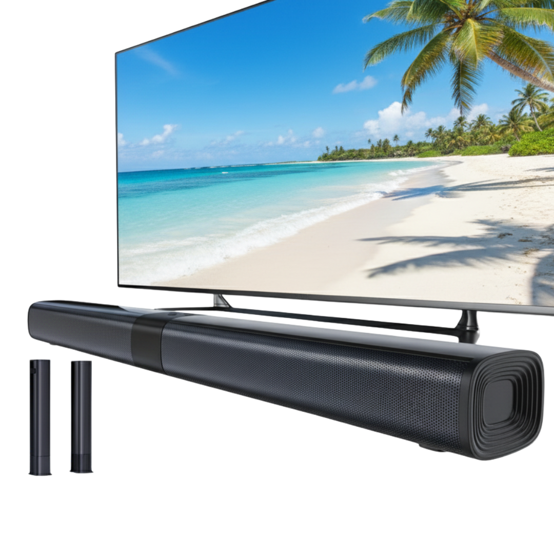 100W TV Sound Bar with Bluetooth 5.3, ARC & Detachable Surround
