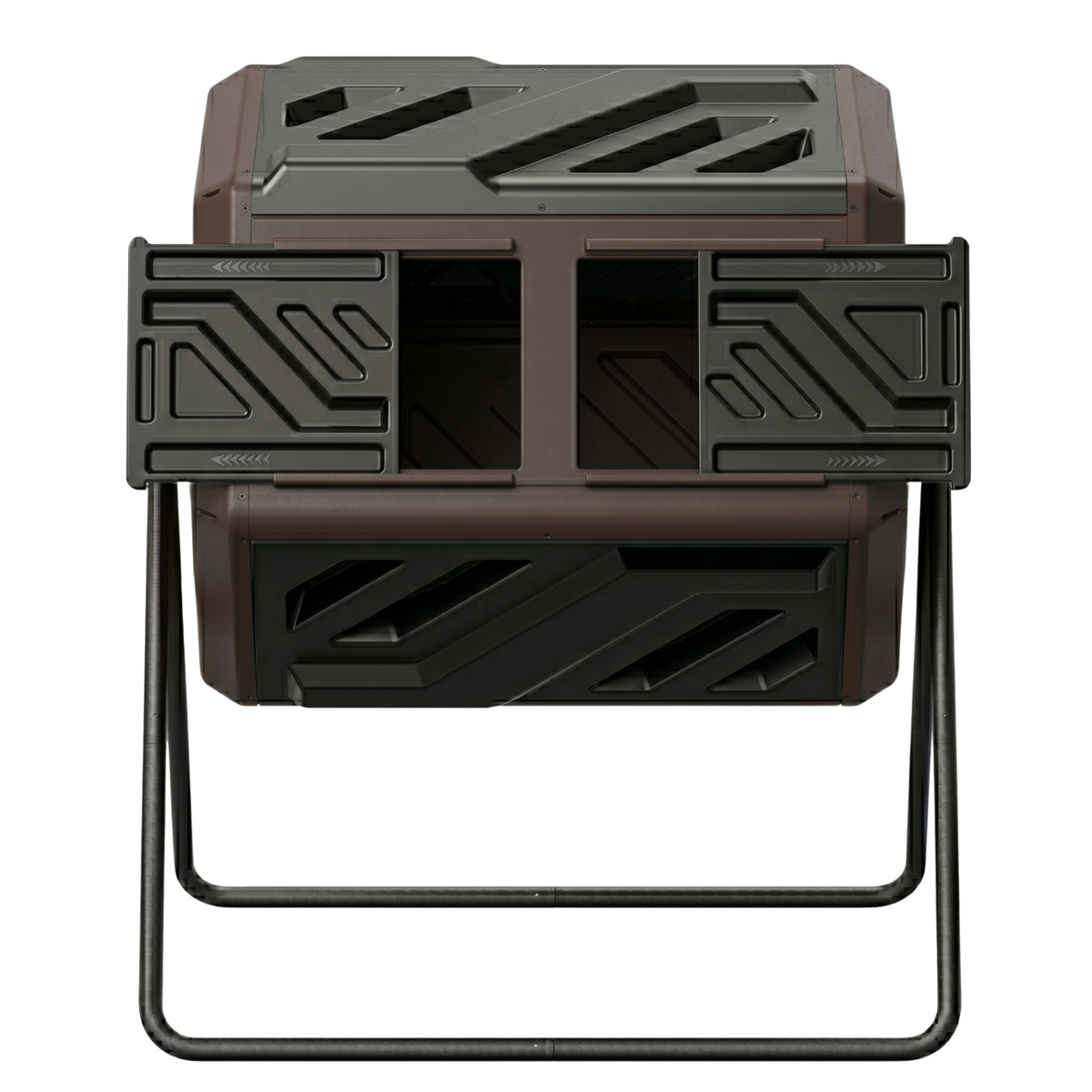 160 L Dual Chamber Compost Tumbler Bin Rotating Barrel Frame System