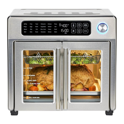 26-Quart French Door Air Fryer & Toaster Oven with 24 Cooking Programs