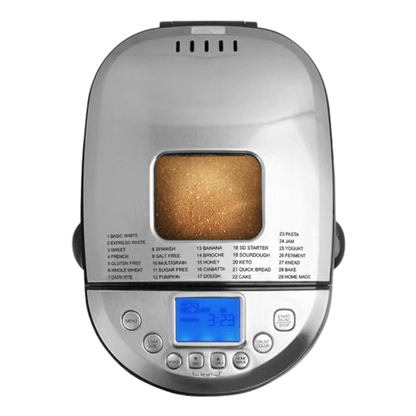 29-in-1 Automatic Bread Maker with Custom Menus and LCD Display