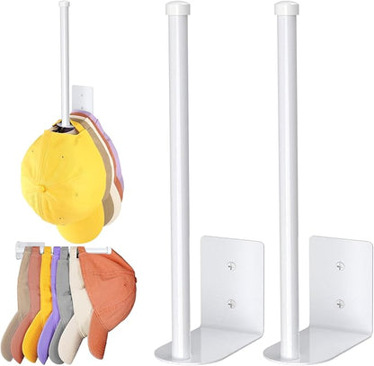 2pc Hat Rack Organizer for Caps, Stainless Steel, Wall Mounted Storage