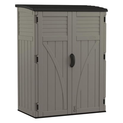 54 Cu Ft Vertical Resin Outdoor Storage Shed with Double Doors