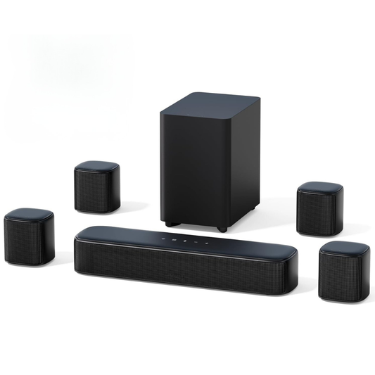 7.1ch Virtual Surround Sound Bar with Subwoofer & 4 Surround Speakers