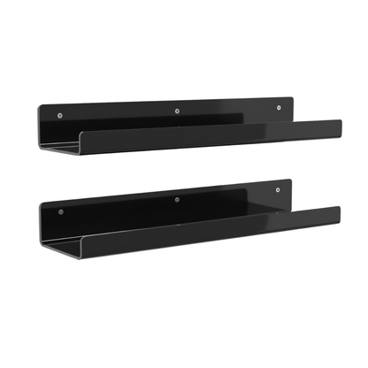 Acrylic Wall Shelves 15 Inch Floating Bathroom Organizer Set