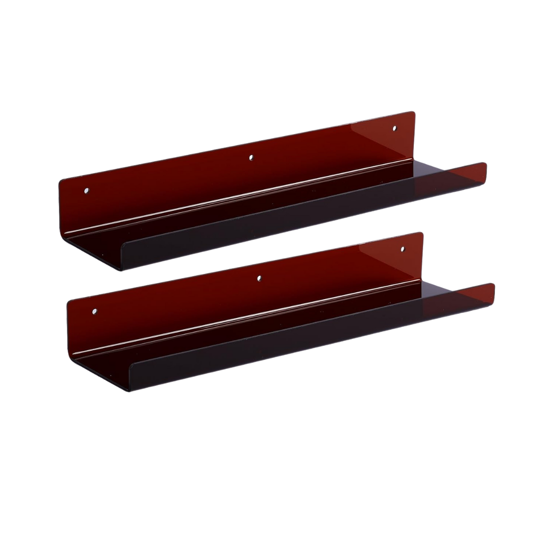 Acrylic Wall Shelves 15 Inch Floating Bathroom Organizer Set