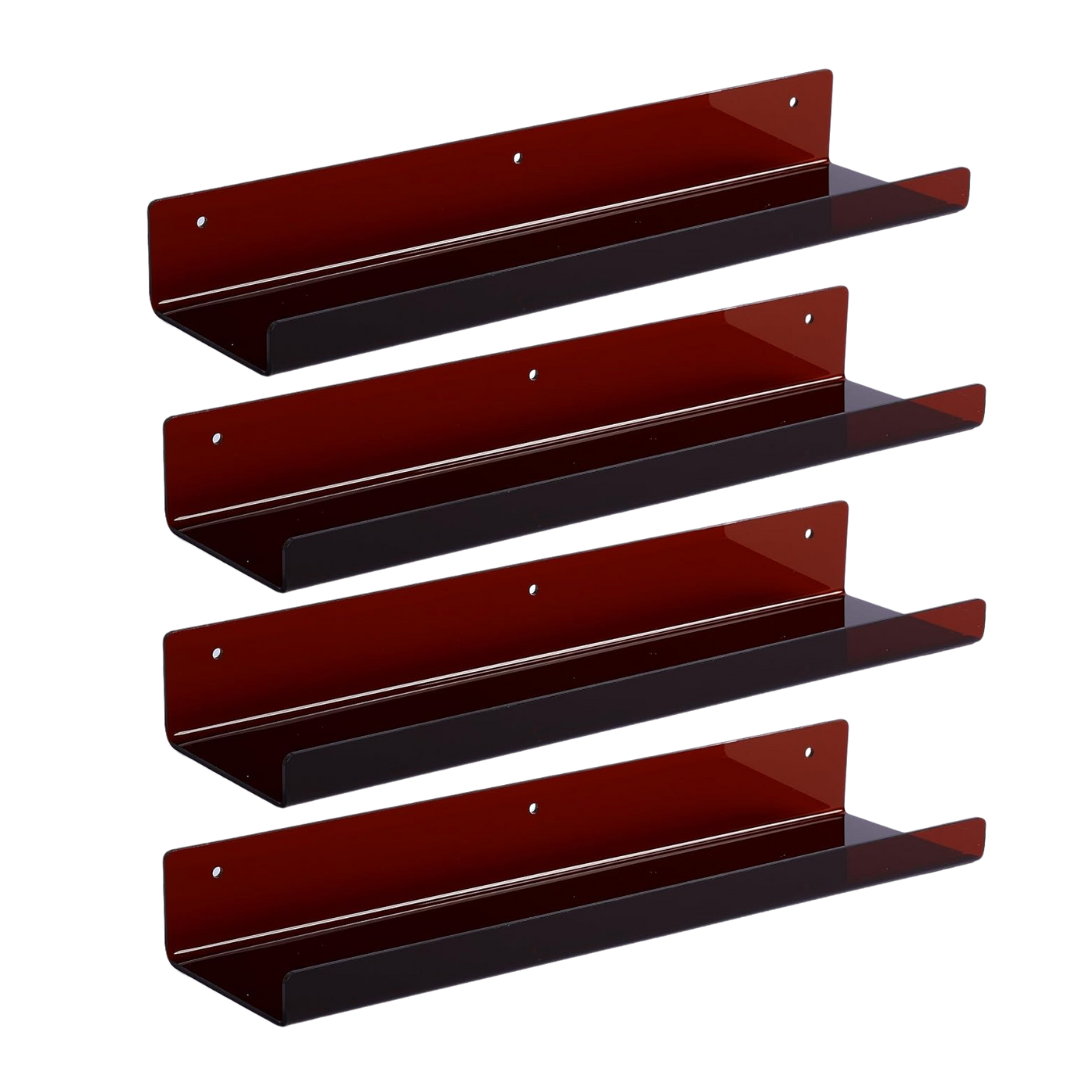 Acrylic Wall Shelves 15 Inch Floating Bathroom Organizer Set