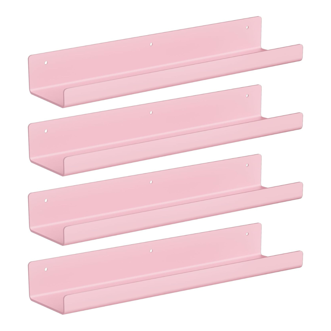 Acrylic Wall Shelves 15 Inch Floating Bathroom Organizer Set