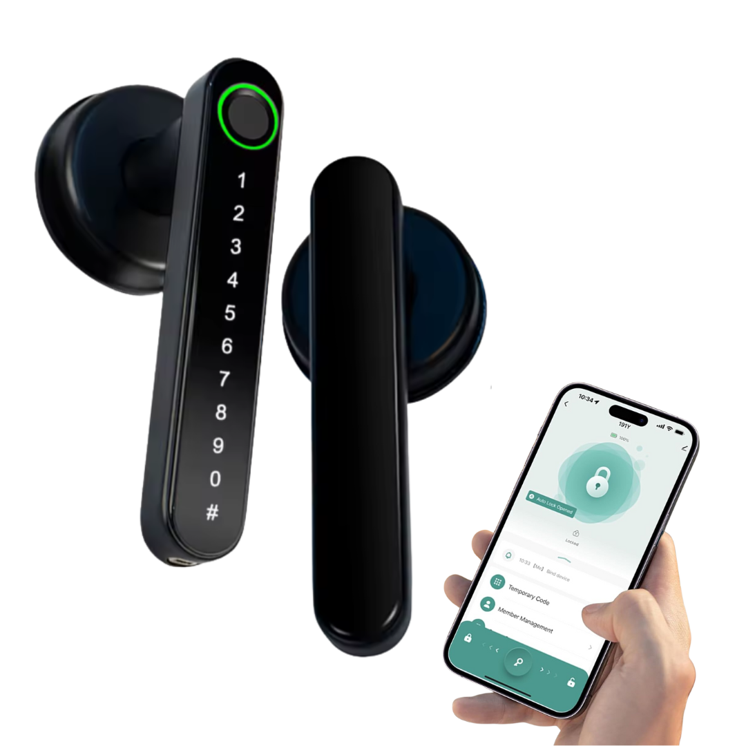 Biometric Smart Door Lock, Fingerprint PIN Key App Access, Auto-Lock