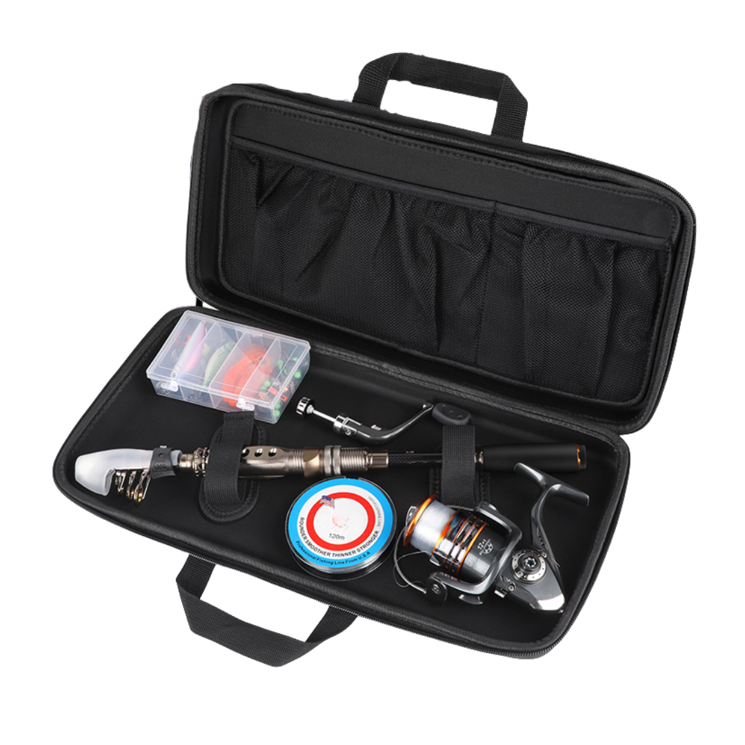 Carbon Fiber Telescopic Rod and Reel Combo Set with Accessories