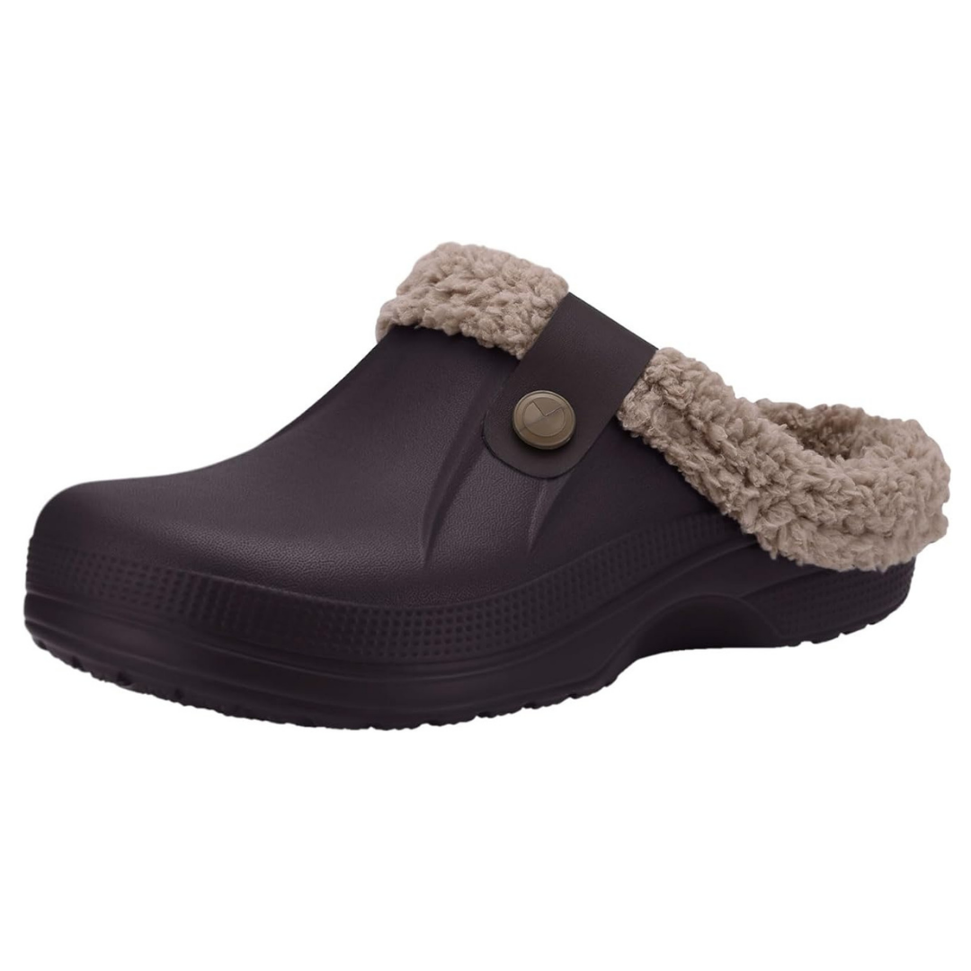 Classic Fur Lined Clogs Water-Resistant Winter Slippers for Adults