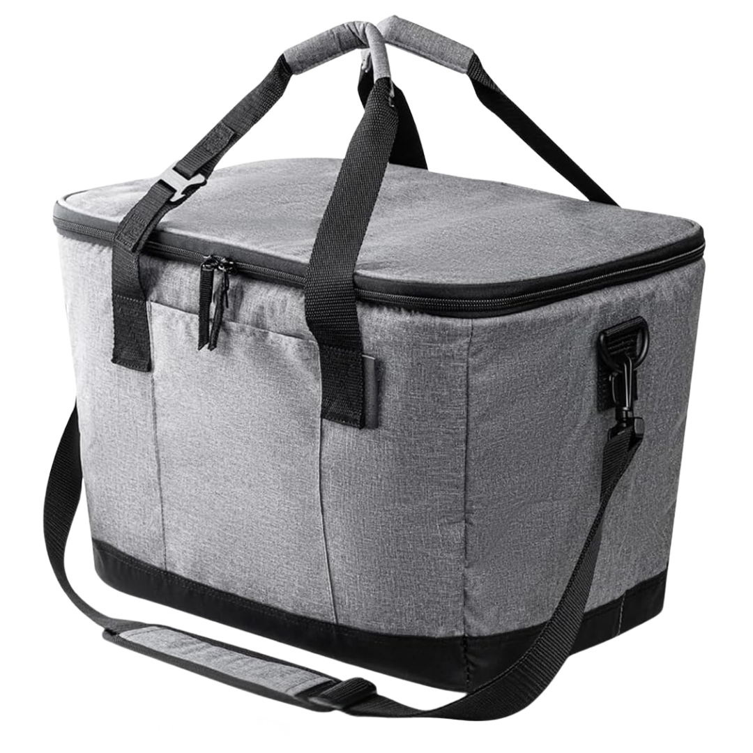 Collapsible Insulated Cooler Bag, Leak-Resistant Folding Cooler Tote