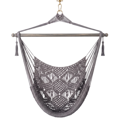 Cotton Rope Hammock Chair With 40 Inch Hardwood Spreader Bar