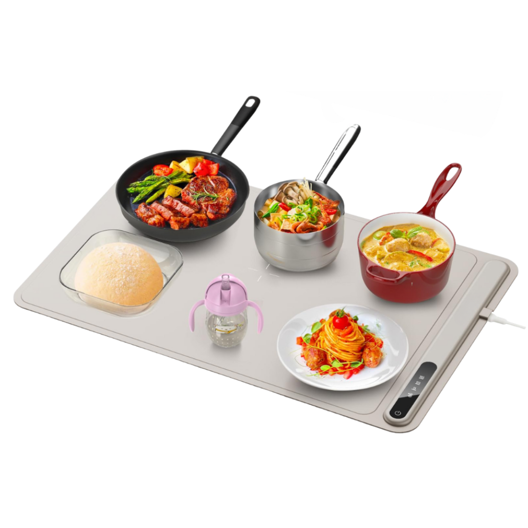 Electric Food Warming Tray with Touch Control & Rollable Storage