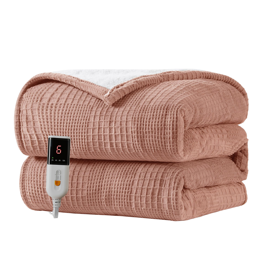 Electric Heated Blanket with Adjustable Heat Levels & Timer Control