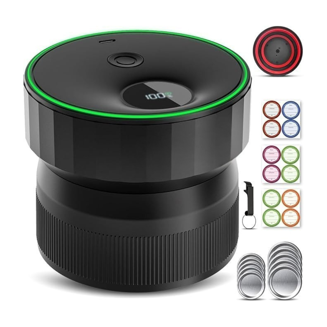 Electric Mason Jar Vacuum Sealer for Regular and Wide Mouth Jars
