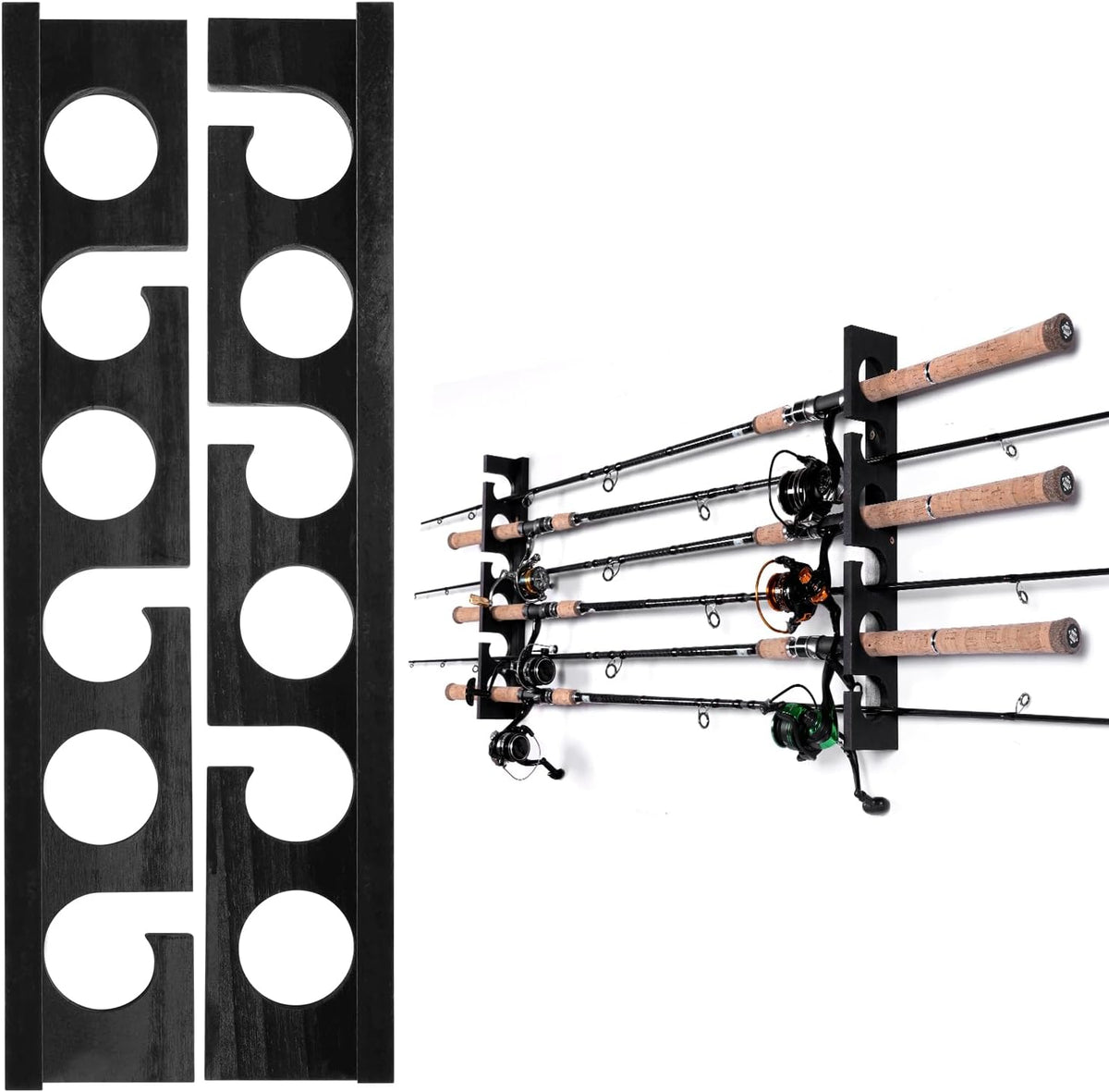 Fishing Rod Rack Wall or Ceiling Mounted Holder for Garage Storage