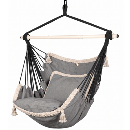 Hanging Hammock Chair Swing with Cushions for Patio and Garden