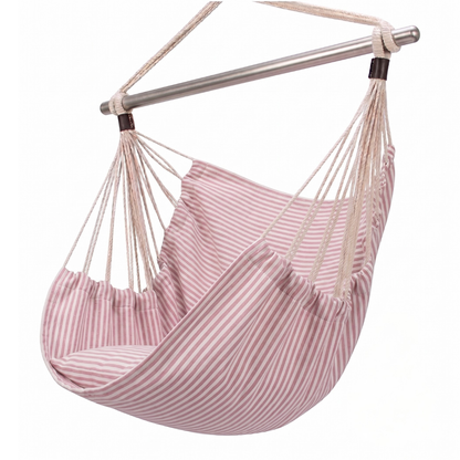Hanging Hammock Chair Swing with Steel Bar and 500 lb Capacity