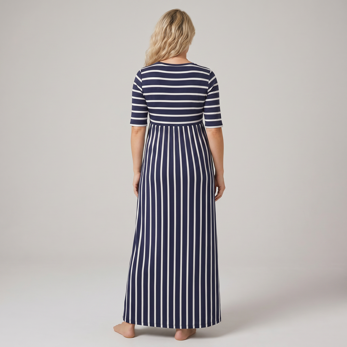 Sunday Nursing Striped Midi Dress