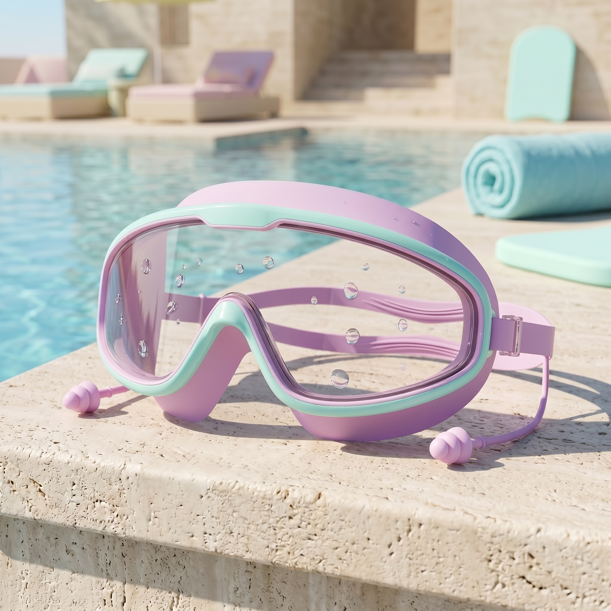 Splash kids swim goggles, purple, poolside