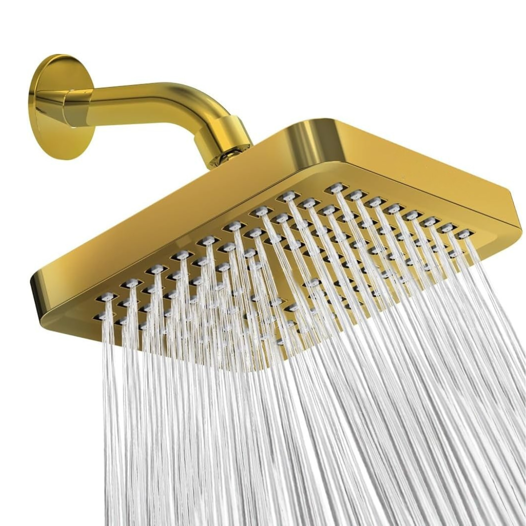 High Pressure Rainfall Shower Head Adjustable Swivel for Full Coverage