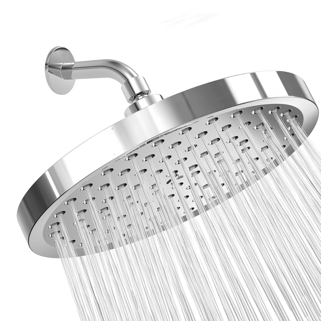 High Pressure Rainfall Shower Head Adjustable Swivel for Full Coverage