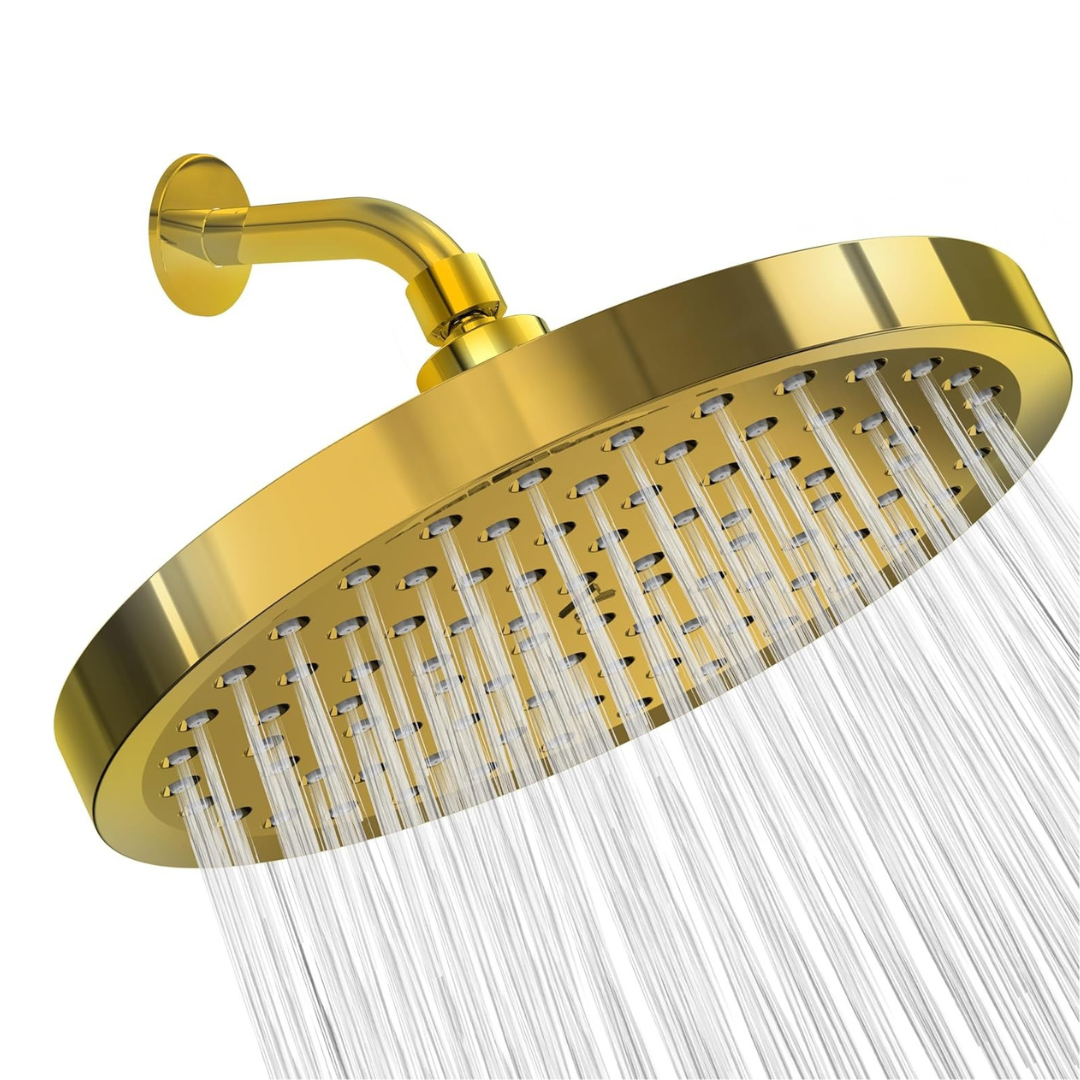 High Pressure Rainfall Shower Head Adjustable Swivel for Full Coverage
