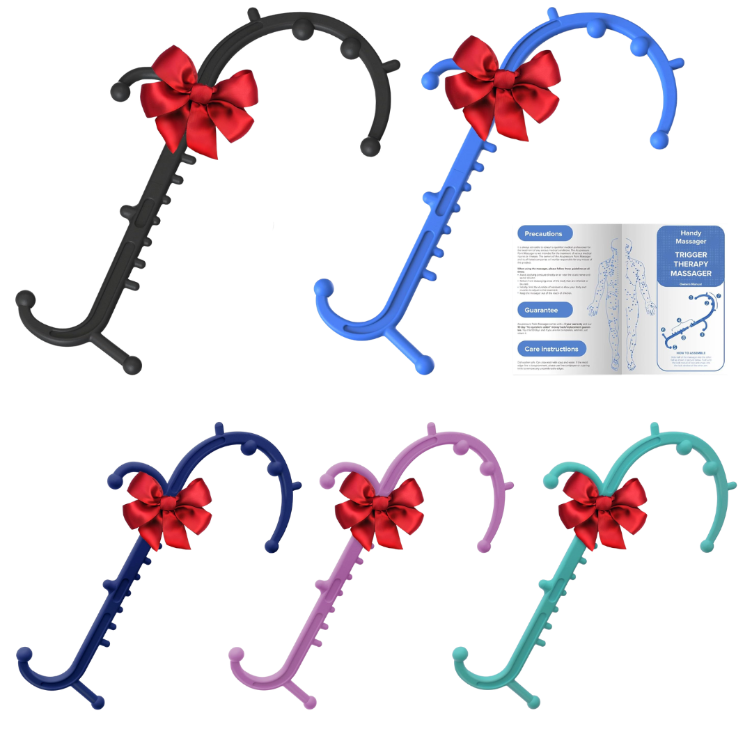 Manual Massage Dual Hook Stick with Multi-Node Pressure Points