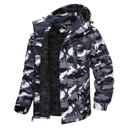 Men’s Water-Resistant Fleece Ski Jacket with Detachable Hood