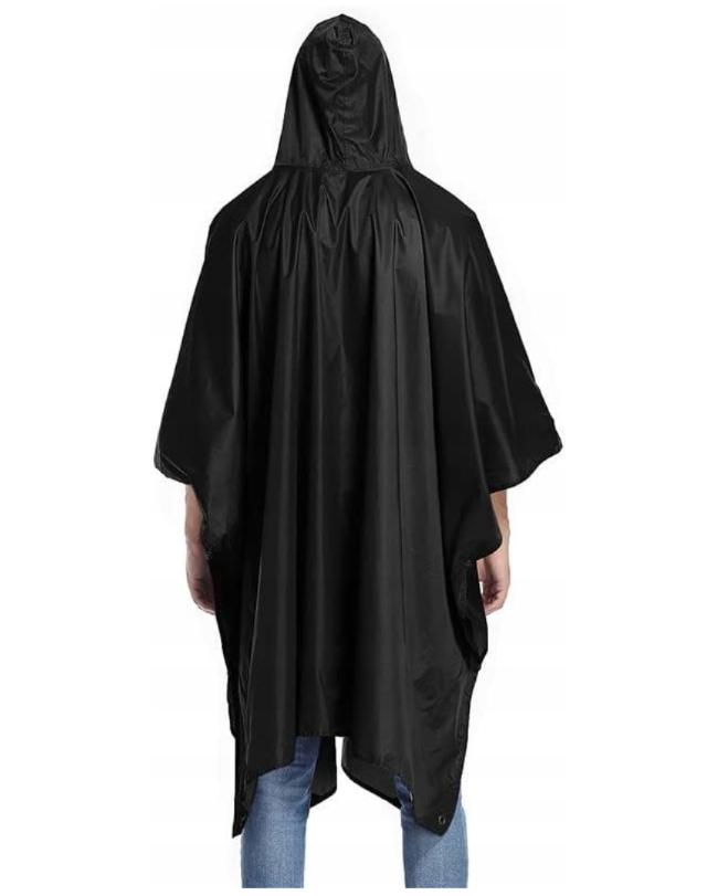 Multi-Use Rain Poncho with Hood and Storage Pouch