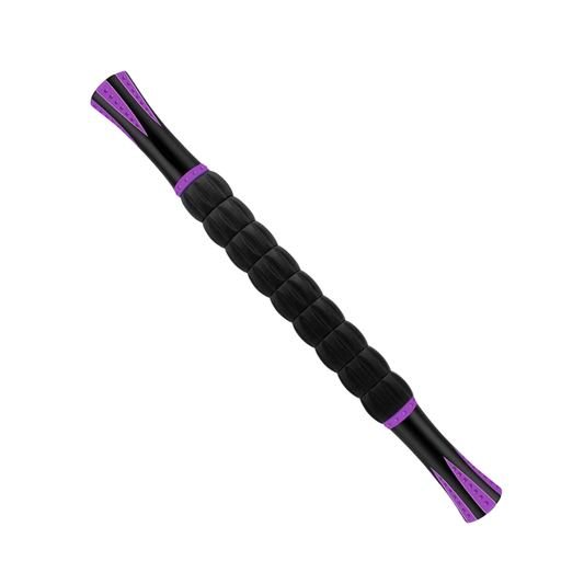 Muscle Roller Stick with 9 Rotating Rollers and Textured Grip Handles
