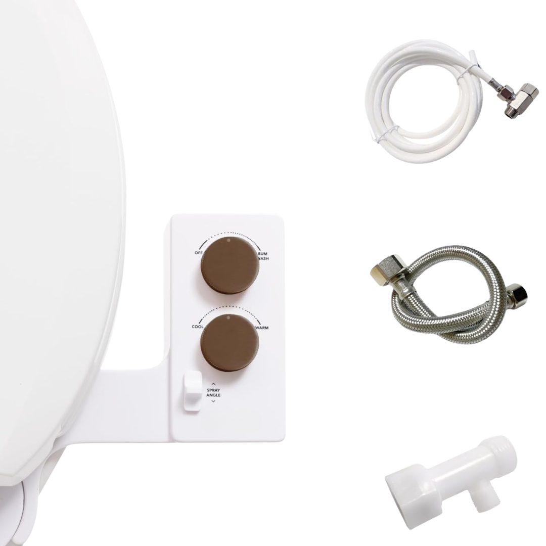 Non-Electric Bidet Toilet Seat Attachment, Adjustable Spray Control