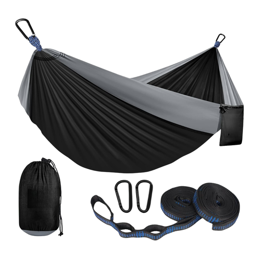 Nylon Camping Hammock with Adjustable Straps and 2 Carabiners