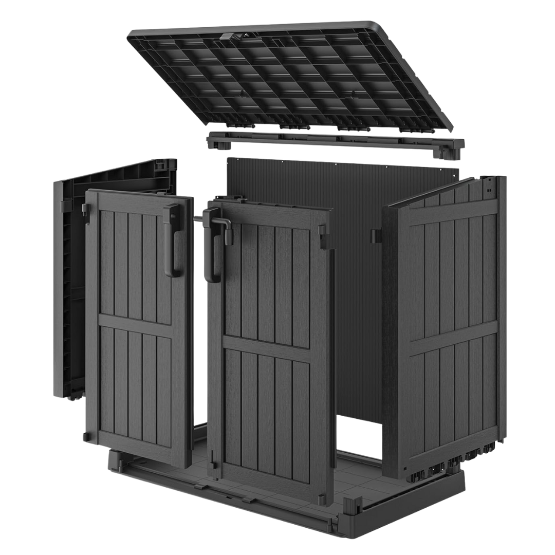 Outdoor Storage Cabinet 36 Cu Ft Resin Shed with Lockable Doors