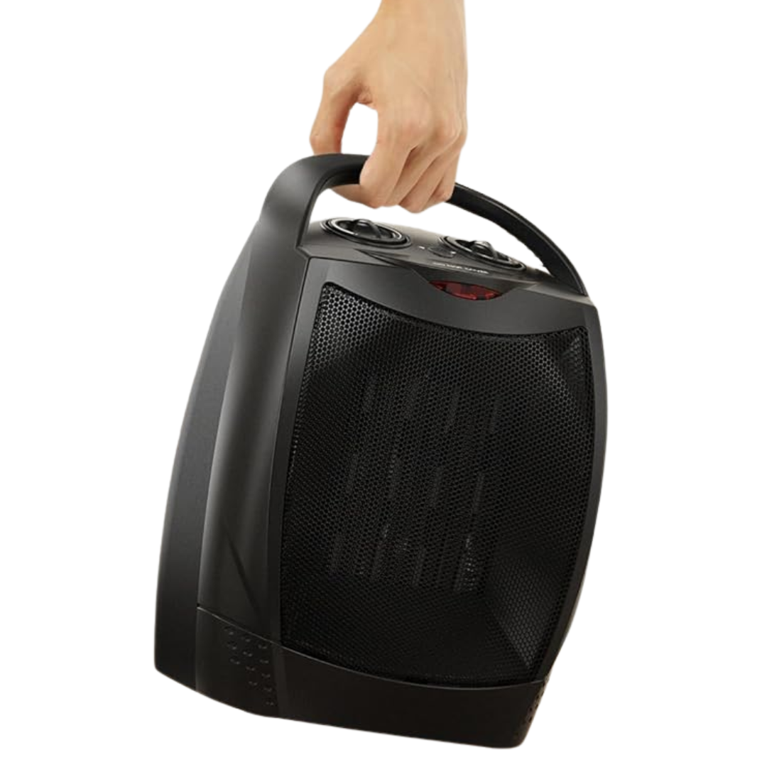 Portable Ceramic Space Heater with Thermostat, Fan, and Auto Shutoff