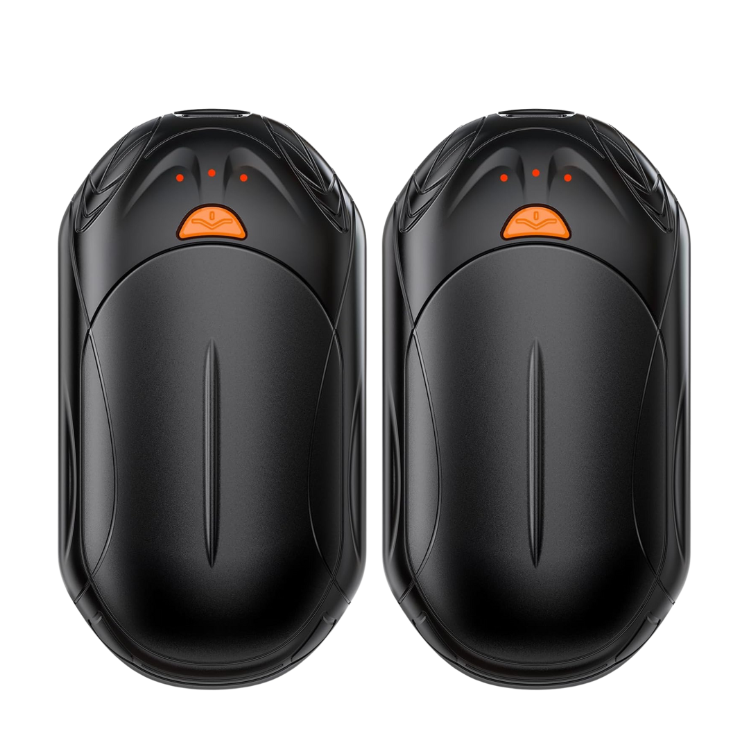 Rechargeable Two-Pack Hand Warmer Set with Adjustable Heat Levels