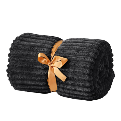 Soft Fleece Blanket 3D Ribbed Jacquard for Sofa and Bed
