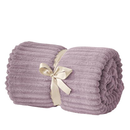 Soft Fleece Blanket 3D Ribbed Jacquard for Sofa and Bed
