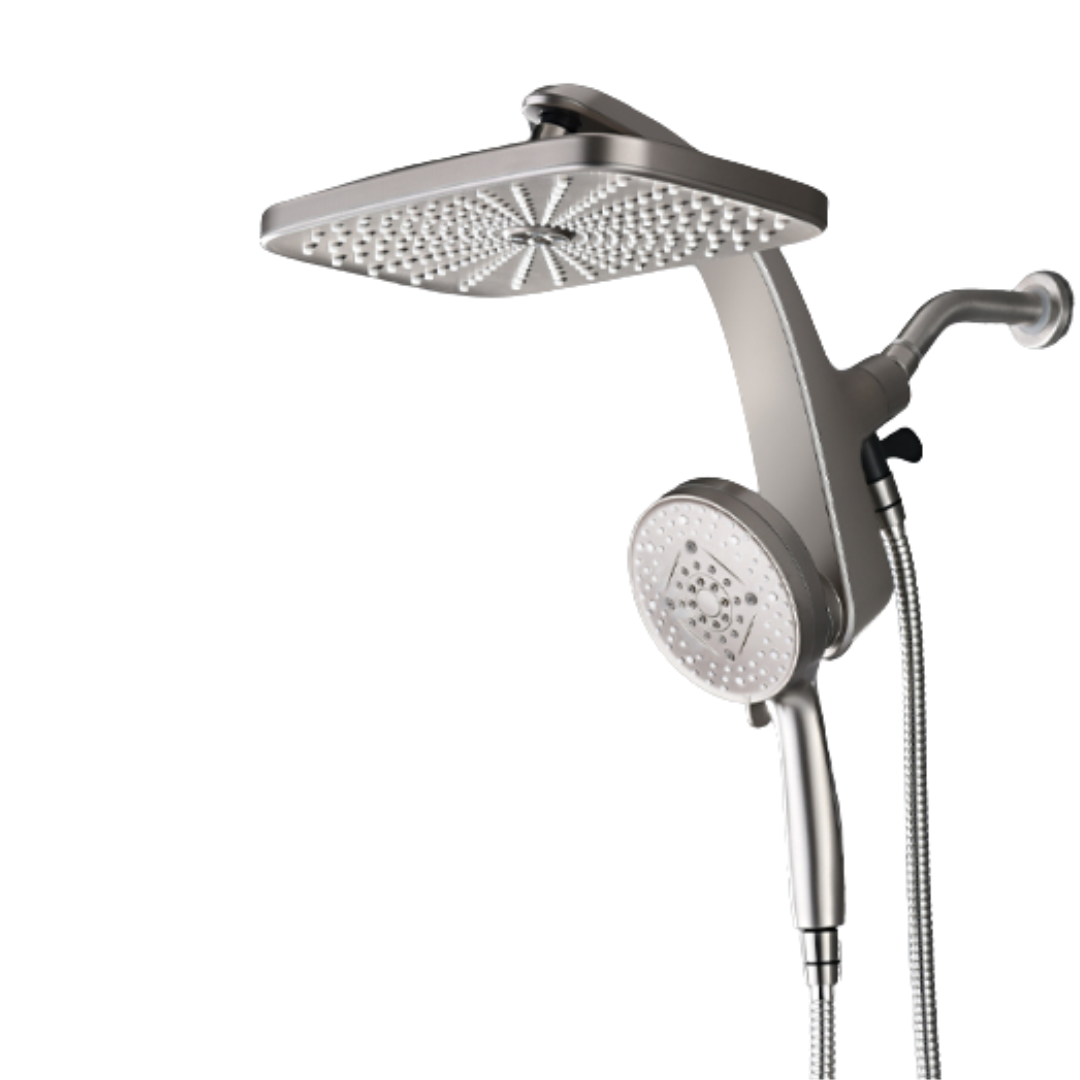 Square Rainfall Shower System with 10 Mode Handheld, 2.5 GPM