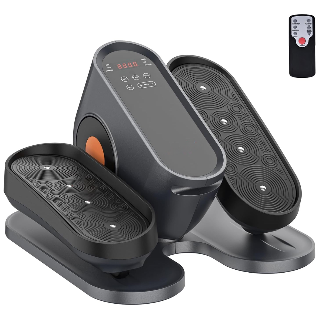 Under Desk Elliptical Machine with Remote Control and LCD Display