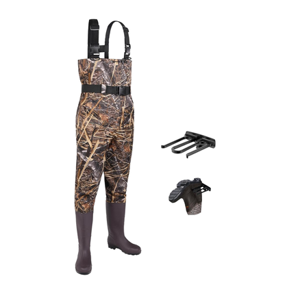Unisex Nylon Chest Waders with PVC Boots for Fishing and Fieldwork