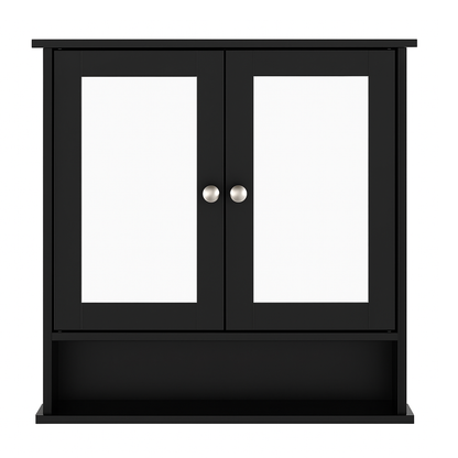 Wall Mounted Bathroom Cabinet with Double Mirrors and 3 Level Storage