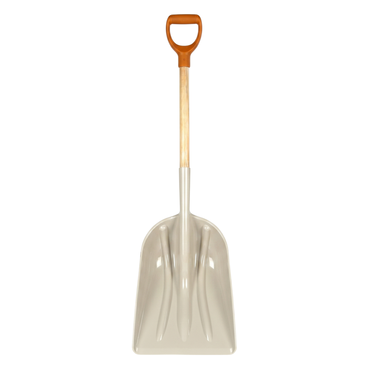 Wide Poly Scoop Shovel with Hardwood Handle for Backyard Work
