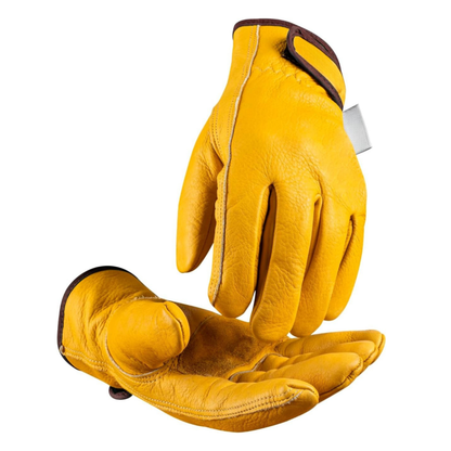 Winter Leather Work Gloves with Insulated Lining Full Grain Cowhide