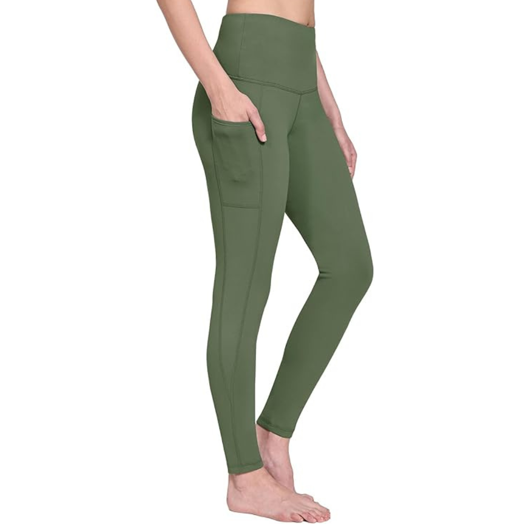 Women’s Fleece Lined Winter Leggings with Pockets and High Waist